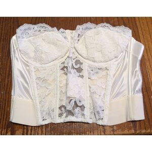 Vintage Victoria's Secret Bridal Style White Lace Bust Corset
